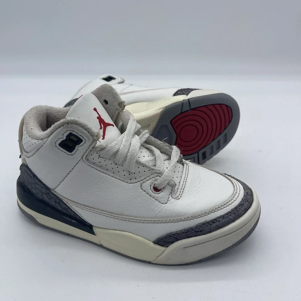 Nike Air Jordan 3 Retro Kid's Size 11C Shoes DM0966-100 'White Cement' Sneakers